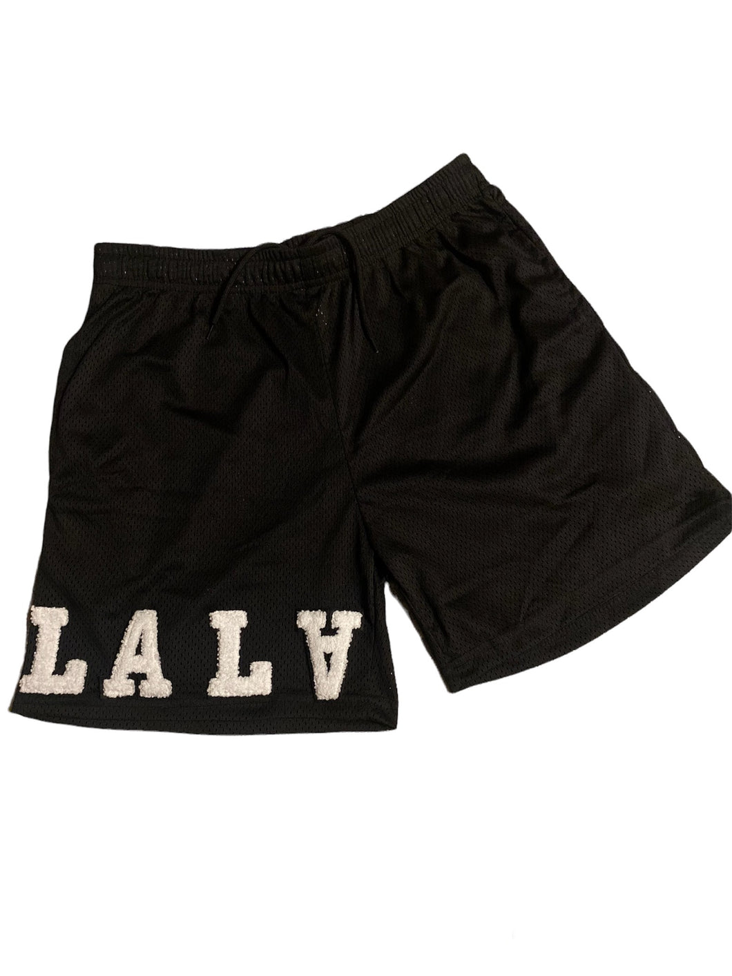 Black “LA” Mesh Shorts