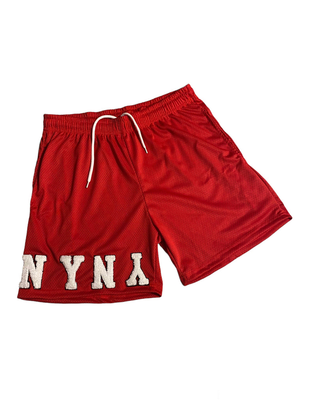 Red “NY” Mesh Shorts