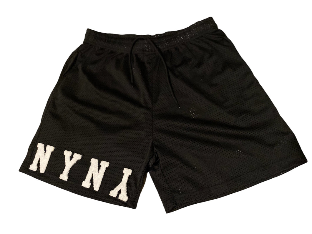 Black “NY” Mesh Shorts